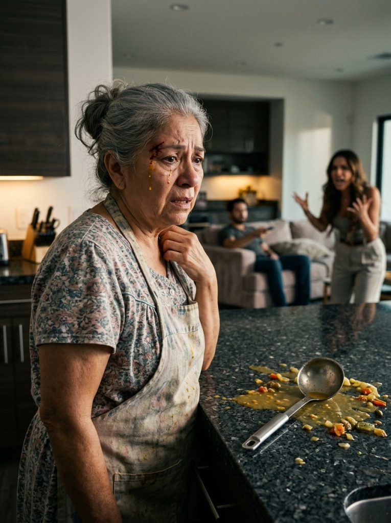 “You useless hag! You can’t even make soup right? Are you trying to poison us?” My daughter-in-law smashed a steel ladle against my temple, blood and broth running down my face. I looked to my son for help. But he… he just coldly picked up the remote and turned up the TV volume to drown out my cry of pain. He didn’t know that the ‘leech’ mother he just kicked out with $200 in her pocket was actually the secret owner of 13 buildings, including the apartment he lived in.