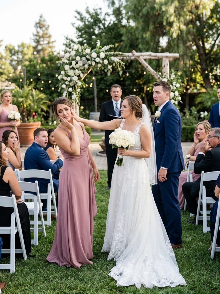 She Slapped the “Poor” Bridesmaid During Her Cliffside Wedding… Then the Security Team Turned Around