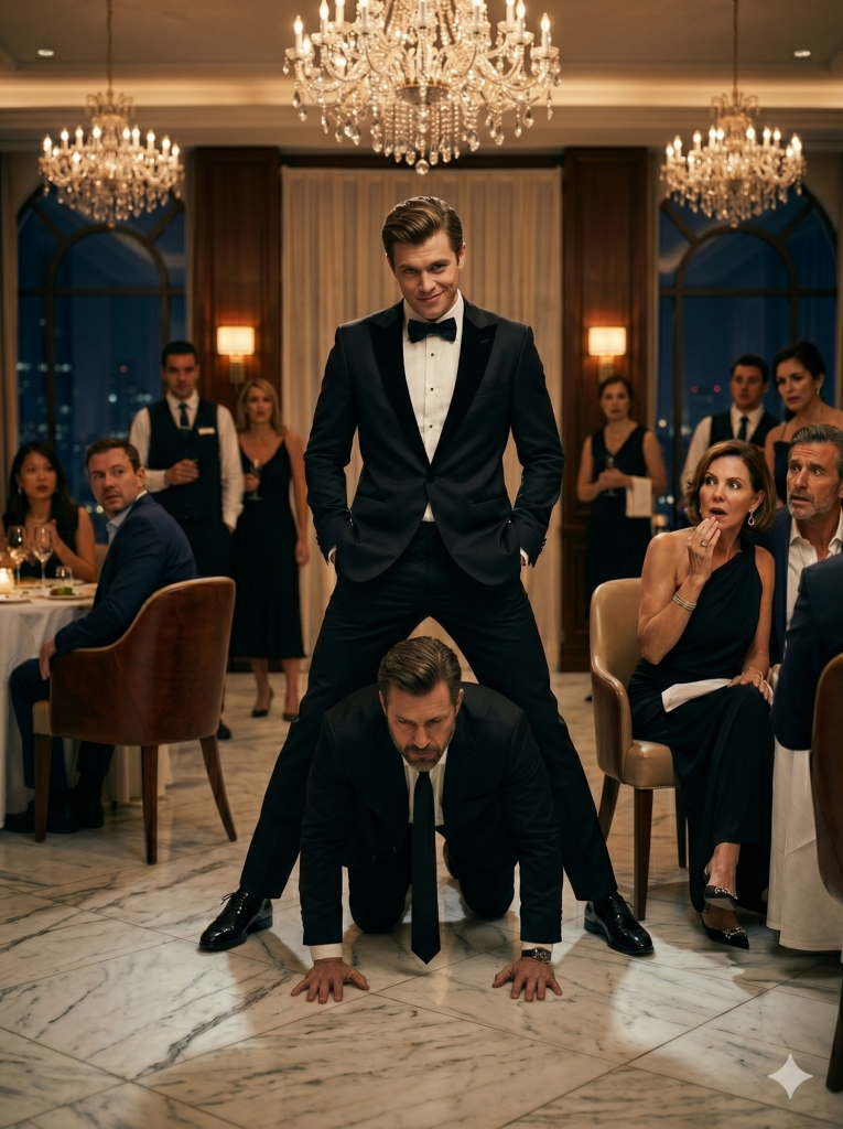 The Arrogant Heir Forced a “Broke” Bodyguard to Crawl Between His Legs at an Embassy Dinner — He Had NO IDEA Who Was Walking In