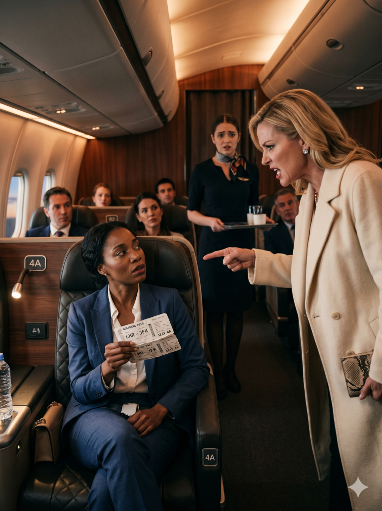 She insisted I surrender my first-class seat… but the billionaire seated behind her brought her husband’s empire to an end.