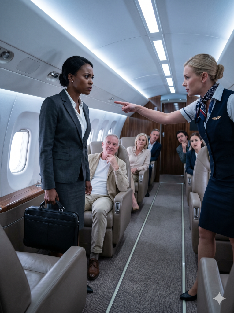 A flight attendant ordered me to move to the back of the plane… she never realized who I truly was.