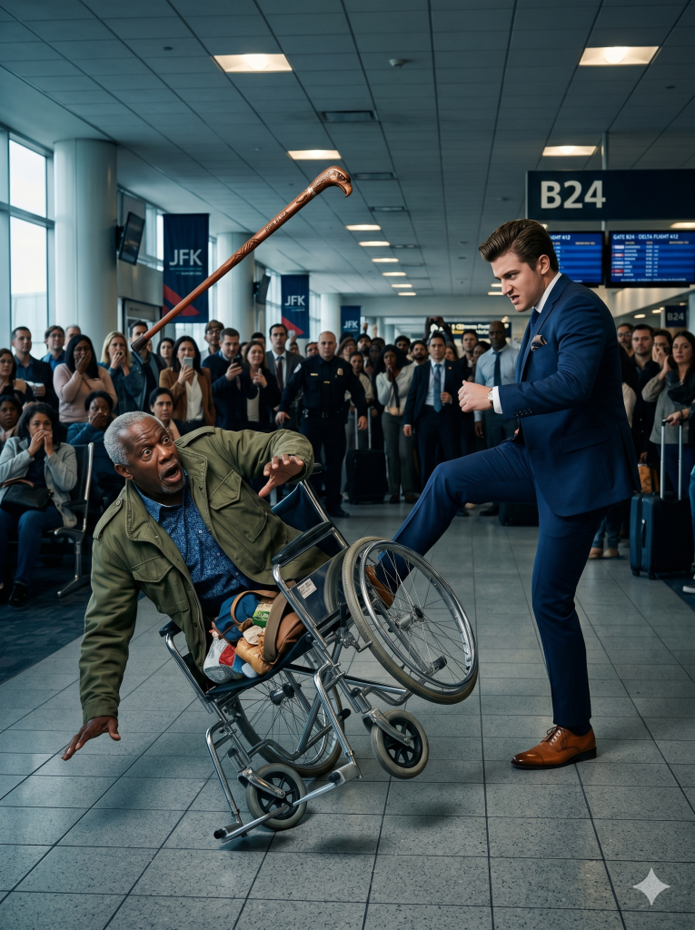 Billionaire Heir Knocks Disabled Black Veteran Out of His Wheelchair and Snaps His Late Wife’s Cane—His Life Is Ruined Instantly.