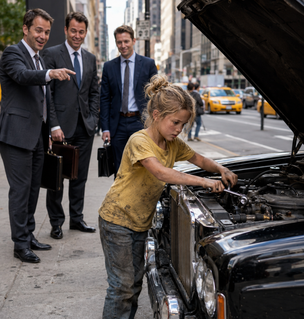 A Billionaire Stuck With His Luxury Car on a Crowded Street Mocked a Poor Girl With a $100 Million Joke — Until She Silently Repaired the Car, Crushed His Confidence, and Forever Changed the Way He Saw People