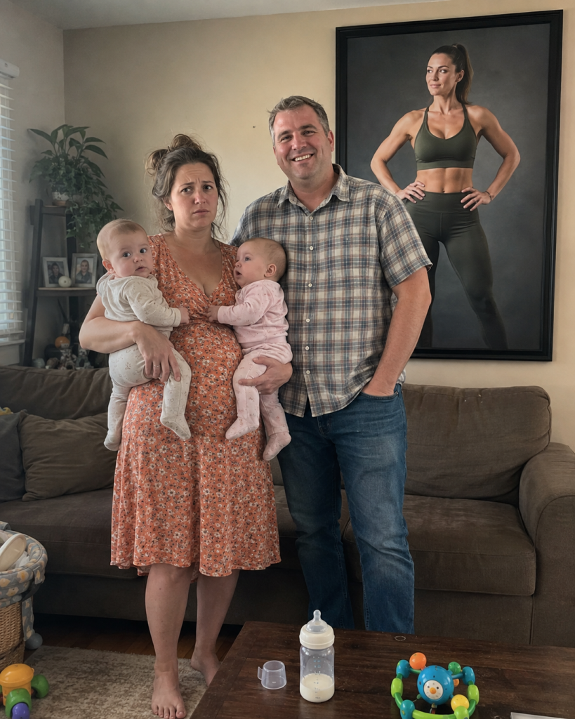 After I Gained Weight Following the Birth of My Twins, My Husband Gave Me an AI Portrait of Myself as a Size-Zero Model, Saying, “I’m Waiting for You to Look Like This Again” — The Next Day, He Froze When He Saw My Gift for Him