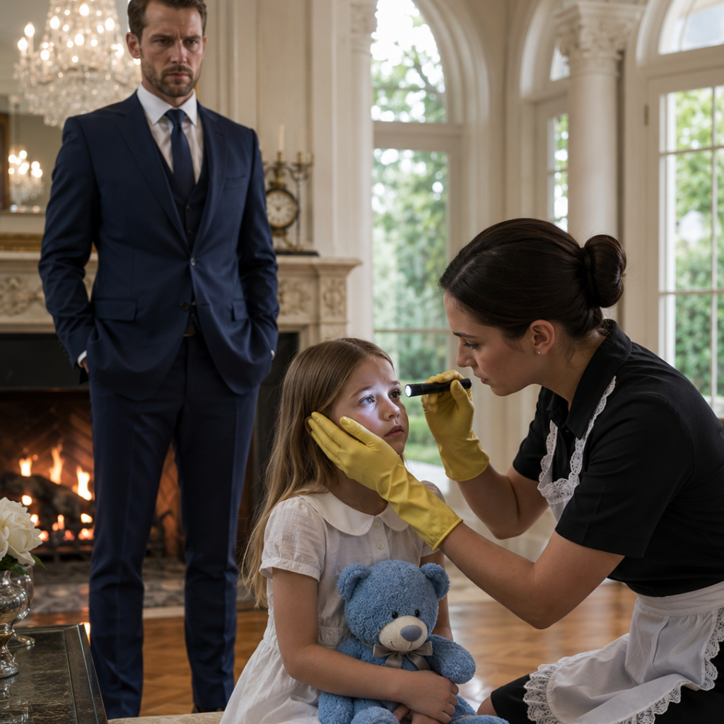 For seven years, a billionaire thought his daughter was blind. But a new housekeeper uncovered a horrifying truth—with just one beam of light…